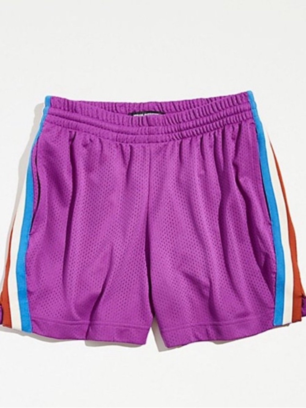 Urban Outfitters Teddy Mesh Rugby Shorts Purple Striped Athletic Size M